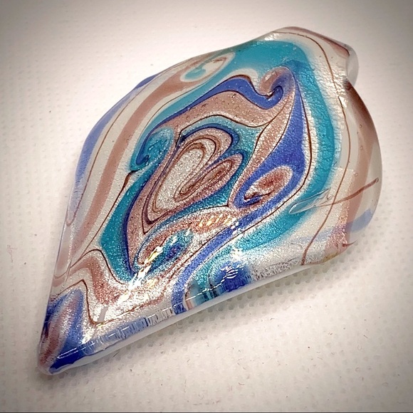 Glass Necklace Pendant Multi-color Glitter Swirl - Picture 10 of 10